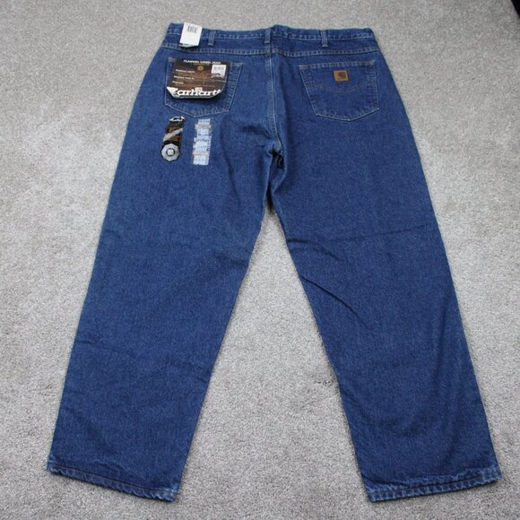 Carhartt Flannel Lined Jeans NWT Mens 40x30 Blue Relaxed Fit 5-Pocket Denim - Picture 5 of 16